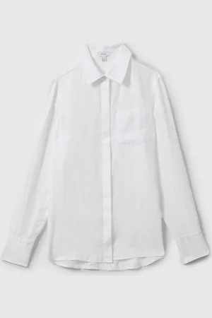 Reiss Belle Hør Knapper Skjorter42
