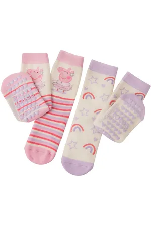 Totes Børne Peppa Pig Slipper Sokker 2 Par Pakke2 - 3 år (92 - 98cm)