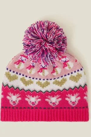 Accessorize Girls Christmas Fair Isle Pattern Beanie Hat3 - 6 år (98 - 116cm)