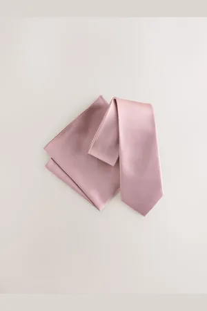 Next Sæt med slips og pyntelommetørklæde i silkeonesize