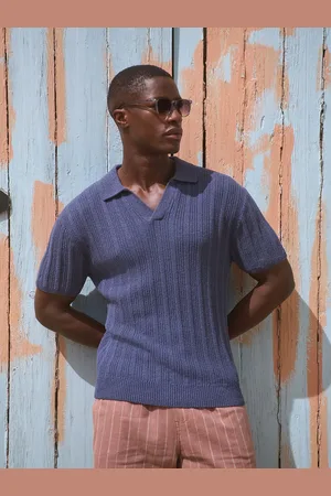 Next Regular Fit Cotton Rich Bouclé Textured Stripe Trophy Polo ShirtSmall