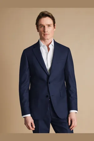 Charles Tyrwhitt Slim Fit End on End Travel Suit: Jacket54 Regular (UK 44 R)