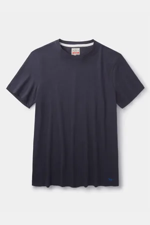 Aubin Blue Hampton Cotton Linen T-ShirtMiddel