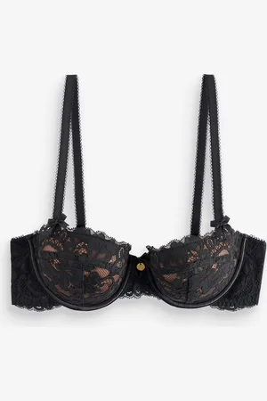 Boux Avenue Lana Polstret Sort Lace Plunge BH