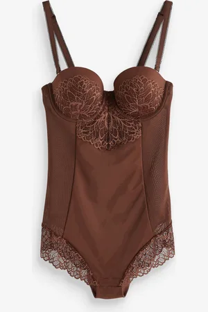 Next Tætsiddende body med shapewear og blonder75C