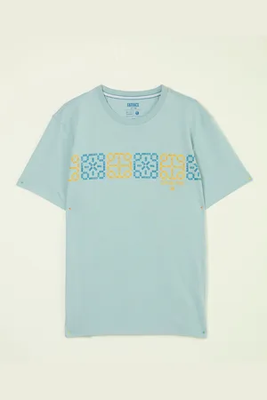 Fat Face FatFace Chest Stripe Tile 100% Cotton T-ShirtMiddel høj