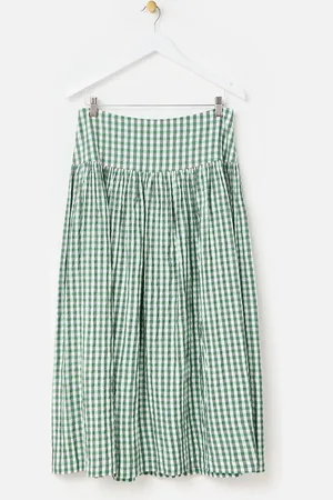 Oliver Bonas Gingham Basque Waist Midi Skirt40