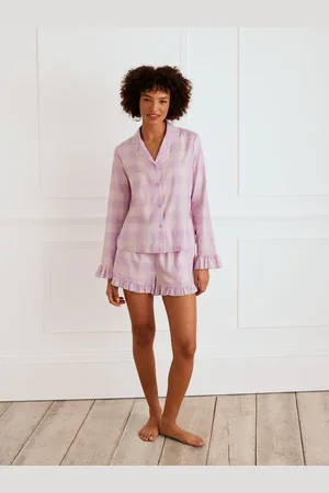 Chelsea Peers 100% Organic Cotton Gingham Frill Short Pyjamas Set34