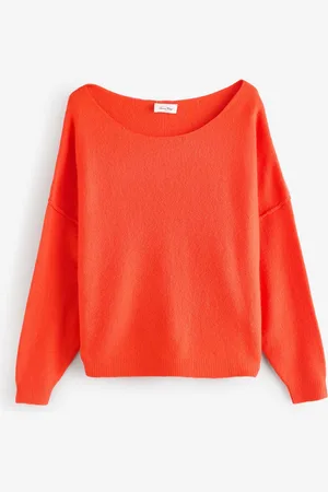 American Vintage Rød Damsville Langærmet Boat Neck TrøjeM-L