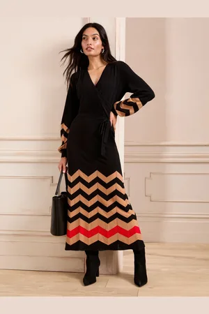 Love & Roses Wrap Strikket Midi Kjole46