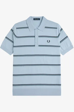Fred Perry Striped Knitted Polo ShirtX-Large