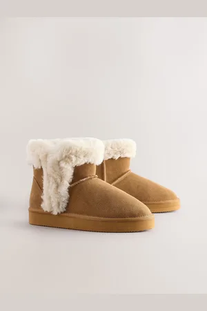 Next Faux Fur Lined Suede Boot Slippers
