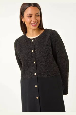 Roman Collarless Contrast Button Knit Jacket40