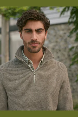 Next Relaxed Fit Textured Zip Neck Jumper with WoolXL Reg