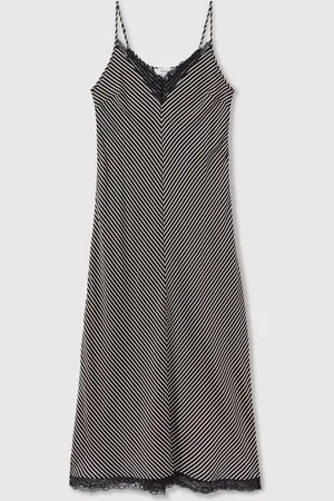 Reiss Camilla Striped Lace Trim Midi Dress42