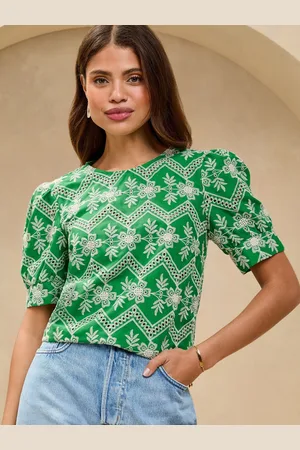Lipsy London Embroidered Floral Puff Sleeve T-Shirt34
