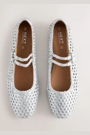 Next Forever Comfort Læder Square Toe Weave Double Mary Jane Sko
