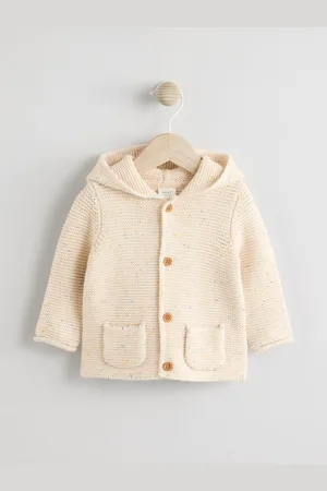 Next 100% Cotton Knitted Hooded Baby Cardigan2 - 3 år (92 - 98cm)
