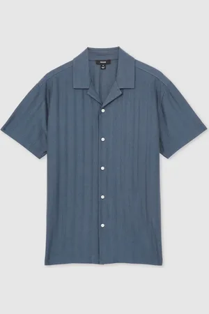 Reiss Sampson Cotton Textured Cuban-Collar ShirtXXL