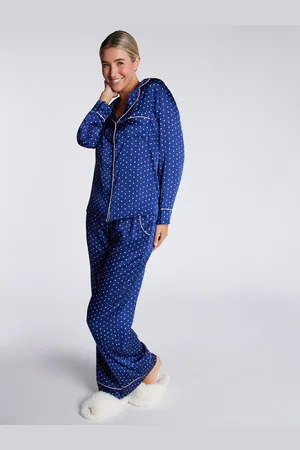 Boux Avenue Blue Luxe Satin Spot Pyjama Set42