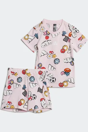 adidas Essentials Fun All-Over Print 100% Cotton Shorts and T-Shirt Set6874cm