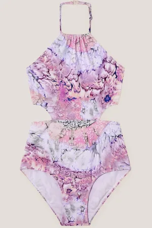 Monsoon Marble Print Cut-Out Swimsuit158164cm