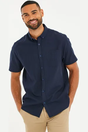 Threadbare Linen Blend Short Sleeve ShirtM