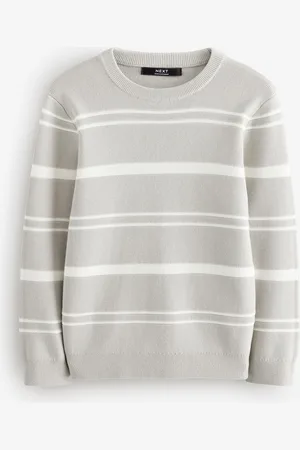 Next Knitted Stripe Crew Neck 100% Cotton Jumper (3-16yrs)12 år (152cm)
