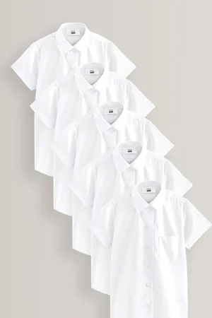 Next 5 Pack Kortærmet skoleskjorter (3-18år)9 år slank (134cm)