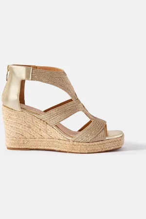 mint&berry Kaia Metallic Rope Wedge Heelseu42