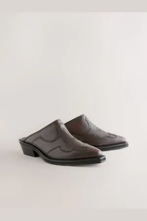 Next Forever Comfort Leather Point Toe Western Mules