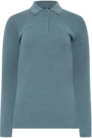 Long Tall Sally Marl Ribbed Polo-skjorter14-16 høj