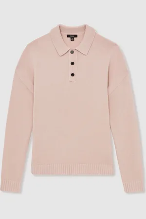 Reiss Jacob Wool Blend Long Sleeve Polo ShirtXL