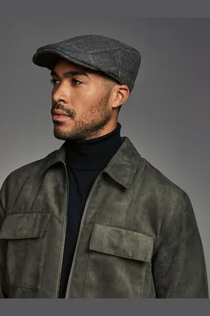 Next Check Wool Blend Flat CapS-M