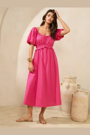 Lipsy London 100% Cotton Short Sleeve Poplin Midi Dress40