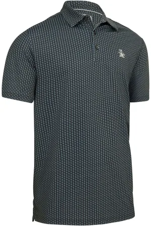 Original Penguin The All-Over Pete Printed Black Polo ShirtS