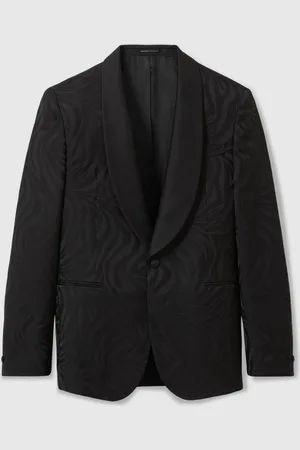 Reiss Wilder Wool-Blend Jacquard Tuxedo Jacket36