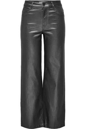 JDY High Waisted Wide Leg Metallic Coated JeansXXL 18