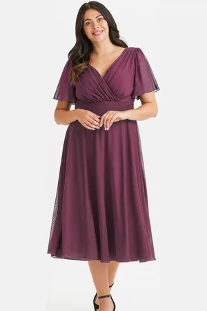 Scarlett & Jo Victoria Angel Sleeve Mesh Midi long Dress54