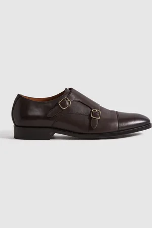 Reiss Amalfi Leather Double Monk Strap Shoes