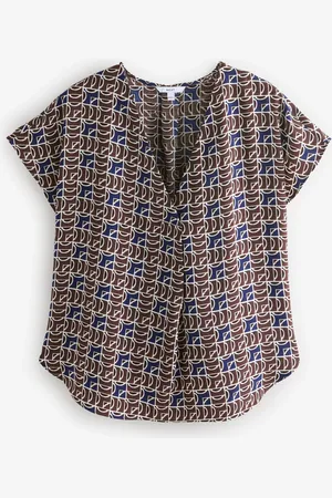 Next Relaxed Fit Short Sleeve Overhead V-Neck Blouse38