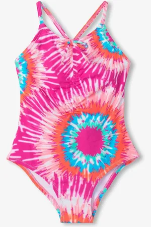 Hatley Pink Sunburst Tie Dye Ruched Front Swimsuit104110cm