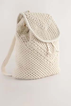 Next 100% Cotton Macrame Beaded Rucksacken