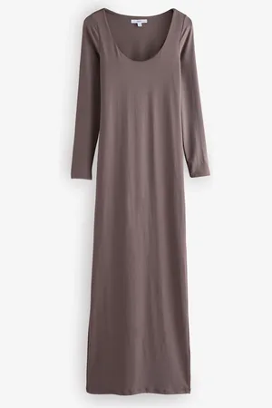 Next Langærmet Scoop Bodycon Soft Touch Polyamid Midi Kjole34