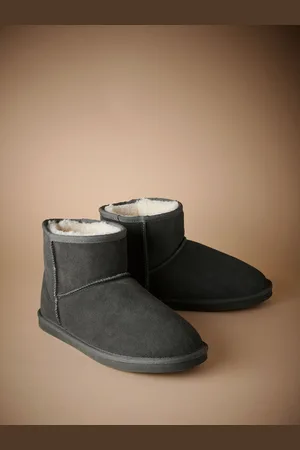 Next Signature Suede Slipper Boots with Faux Fur Lining