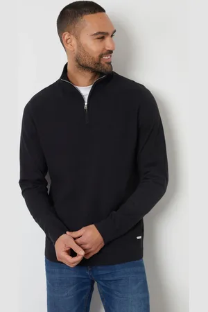 Threadbare Basket Stitch Mock T-Shirt Quarter Zip Jumpermedium