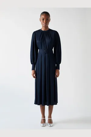 LK Bennett Viscose Blend Sleeved Button Through Knit Dress36