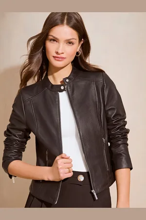 Lipsy London Collarless Læderjakke46