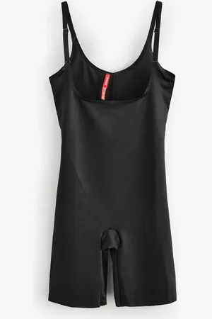 Spanx Open Bust Mid Thigh Black Bodysuitxlarge