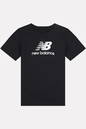 New Balance Girls 100% Cotton Stacked Logo T-Shirt7 - 8 år (122 - 128cm)